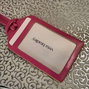 Vera Bradley Pink & Green Patent Leather Luggage Tag NWT